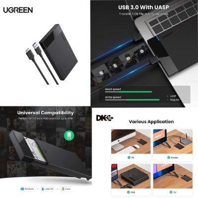 UGREEN 30848 US221 USB 3.0 HDD Enclosure 2.5inch [1256]