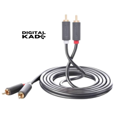 UGREEN 10519 2RCA Male To 2RCA Male Cable 3m – Black [562]