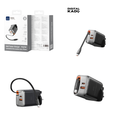 WiWU WI-G020 Helix PD 67w Gan Fast Charger With Built In Retractable Cable 70cm -UK [5]