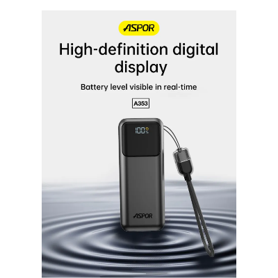 Aspor A353 Power Bank, 10000mAh, Digital Display [184]