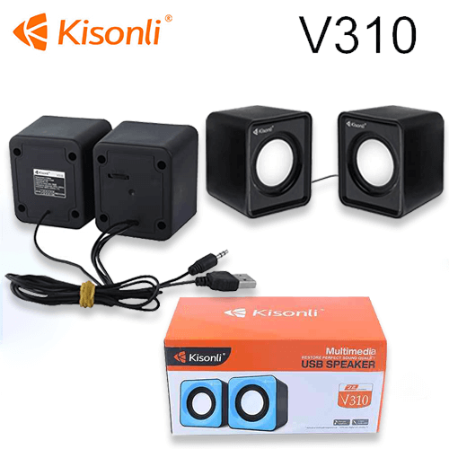 Kisonli V310 Multimedia Computer Speaker, USB Powered, 2.0 Stereo Sound