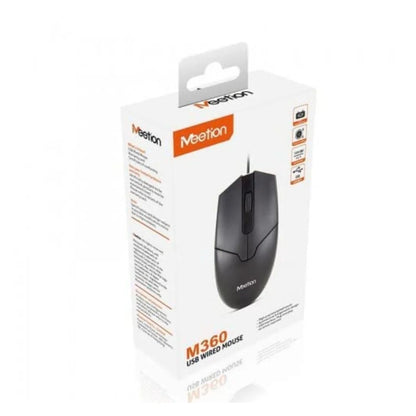 Meetion M360 USB Wired Optical Mouse – Ergonomic Design with 1000 DPI Sensor