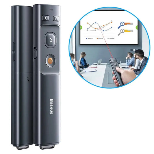 Baseus Orange Dot Rechargeable Wireless Presenter supporting USB and Type C
