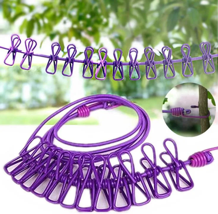 Cleantex Portable Clothesline with Steel Clips