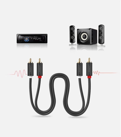 UGREEN 10520 2RCA Male To 2RCA Male Cable- 5m (Black)