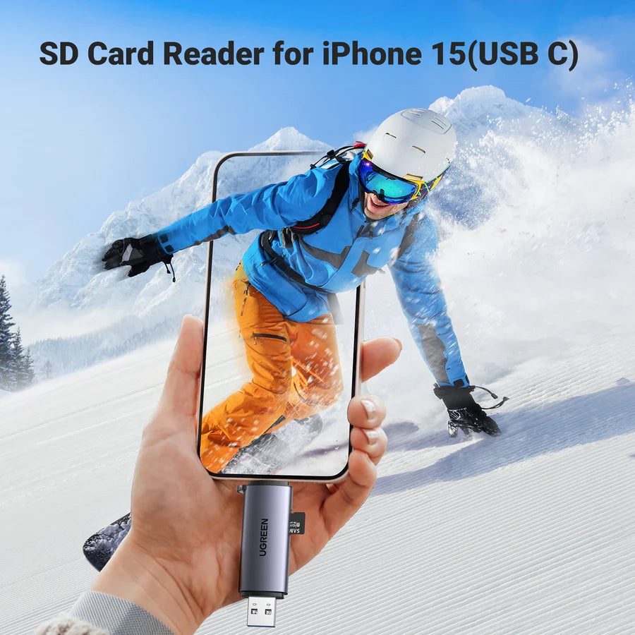 UGREEN 50706 2-in-1 SD/TF Card Reader, USB-C & USB-A