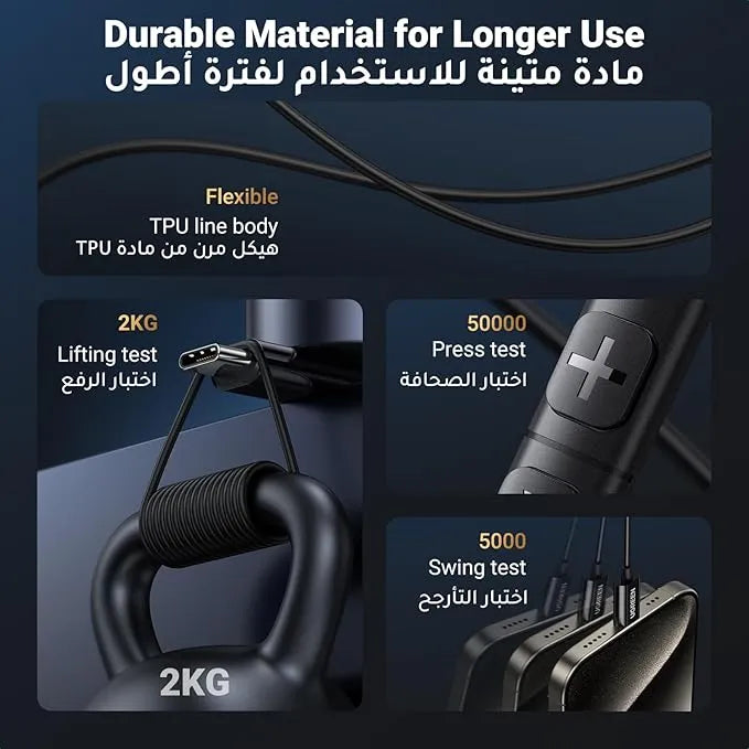 Product with TPU line body and testing details on a dark background