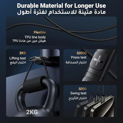 Product with TPU line body and testing details on a dark background