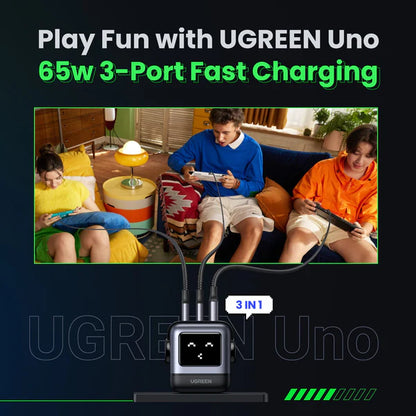UGREEN 25686 Nexode RG 65W 3-Port Robot Gan Fast Charger UK