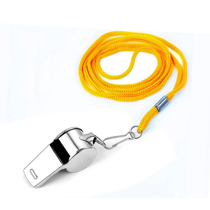 Steel Whistle with Yellow Neck Strap