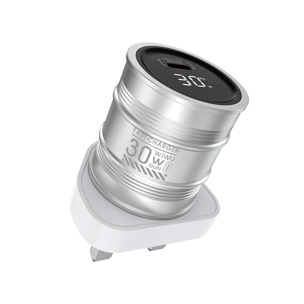 WIWU Wi‑U027 Barrel 30W GaN Digital Display Fast Charger