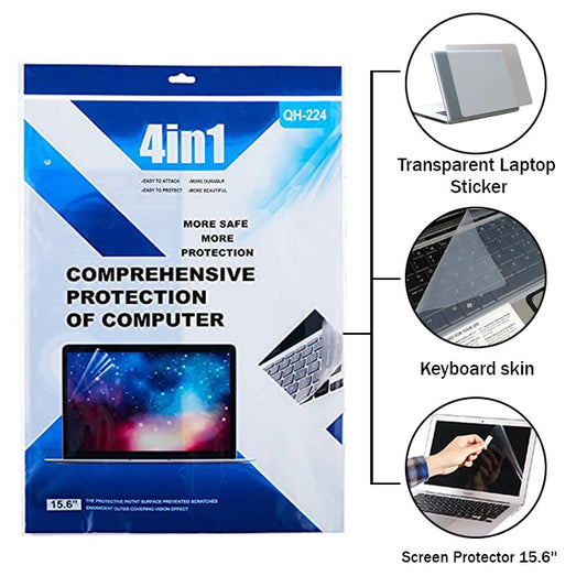 QH-224 Laptop 4 in 1 Comprehensive Protection Stickers for 15.6 Inches